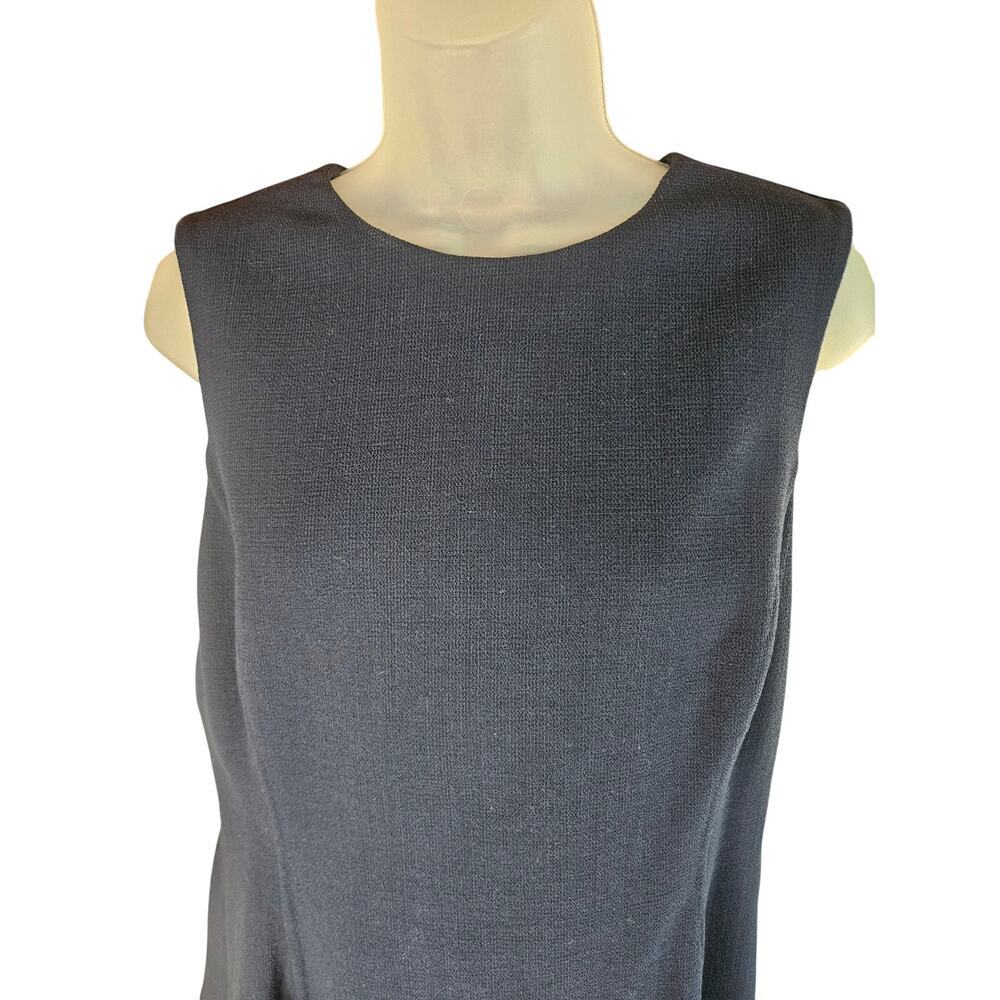 Oscar De La Renta Two Tone Dress Navy Black Fall 2020 Collection Draped Sz 10 - Picture 4 of 11